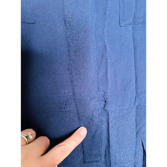 THAKOON COLLECTIVE Navy Short Sleeve Collared Front Button Jumpsuit Size 6 - Picture 8 of 13